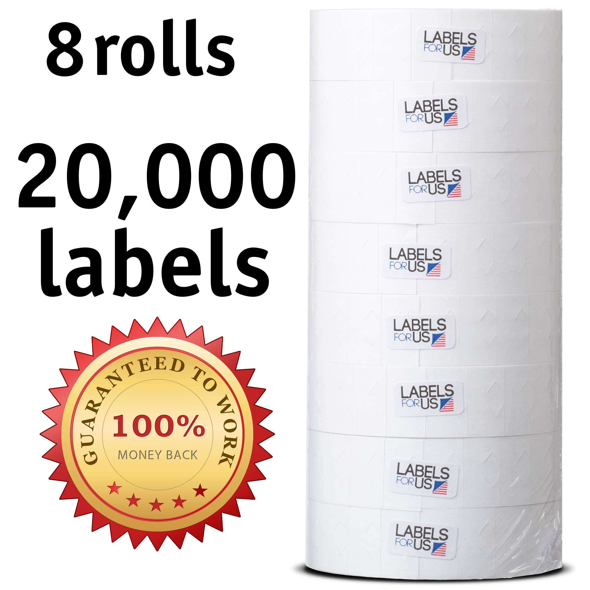 Labels for Us - Monarch 1131 Compatible Labels - White - 20,000 Labels - Pack with 8 Rolls, 1 Pack (8 Rolls) - Prime - Image 2
