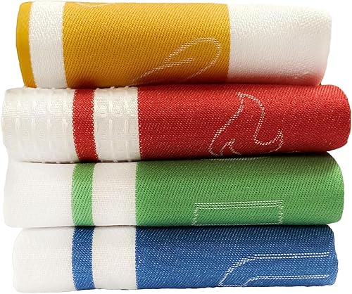 Miniatura 8 de Premium Multi-Purpose Terry-Tea Kitchen Towels by Carlo Lamperti Italy (27x22 Heat/Hand/Glasses) & (23x17 Bread) Towels 4 Pack - Absorbent Machine