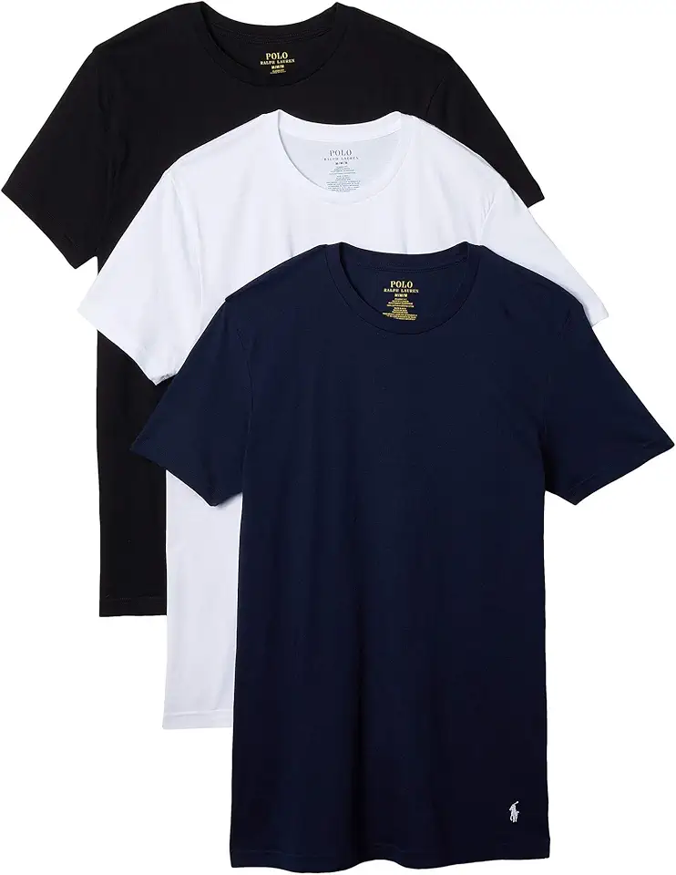 POLO RALPH LAUREN Men's Classic Fit Undershirt W/Wicking 3-Pack Crews