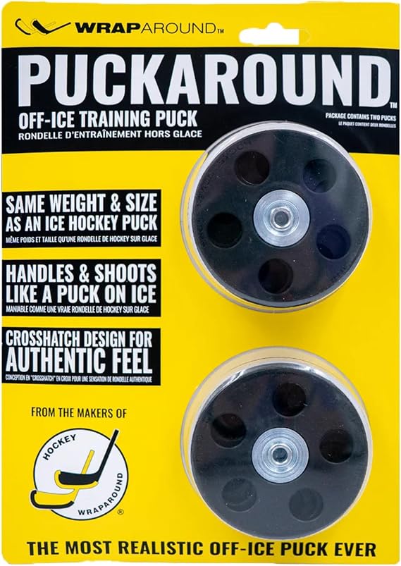 Wraparound Puckaround Street & Roller Hockey Puck, Real Ice Feel | Durable For Stickhandling & Shooting Hockey Game & Training Equipment - Hockey Gifts & Gear For Players