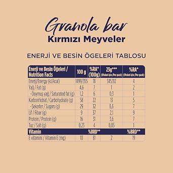 Fellas Granola Bar Red Fruity, 23 Grams, 12 Pieces