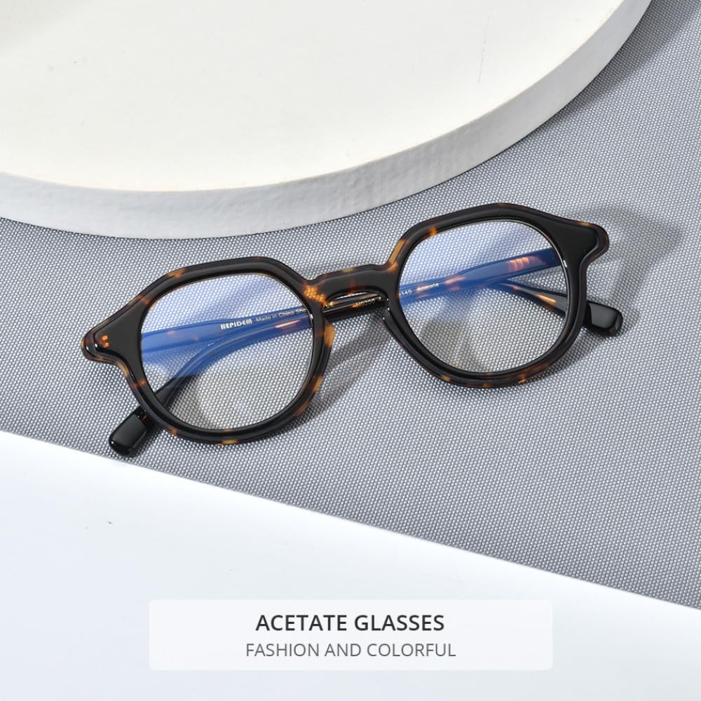 MUTYNE Montura de gafas de acetato para hombre, anteojos Retro Vintage, gafas para mujer