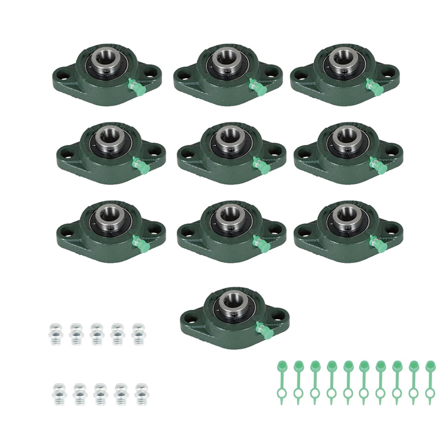 kimllier 10Pcs UCFL202-10 5/8 Inch Bore Bearings Self Alignment Pillow Block Bearings 2 Bolt for Various Machinery