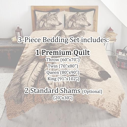 Miniatura 5 de Juego de edredón con patrón de lobo personalizado, ropa de cama tamaño King, juego de edredón de lobo colorido, edredón de lobo tamaño individual,