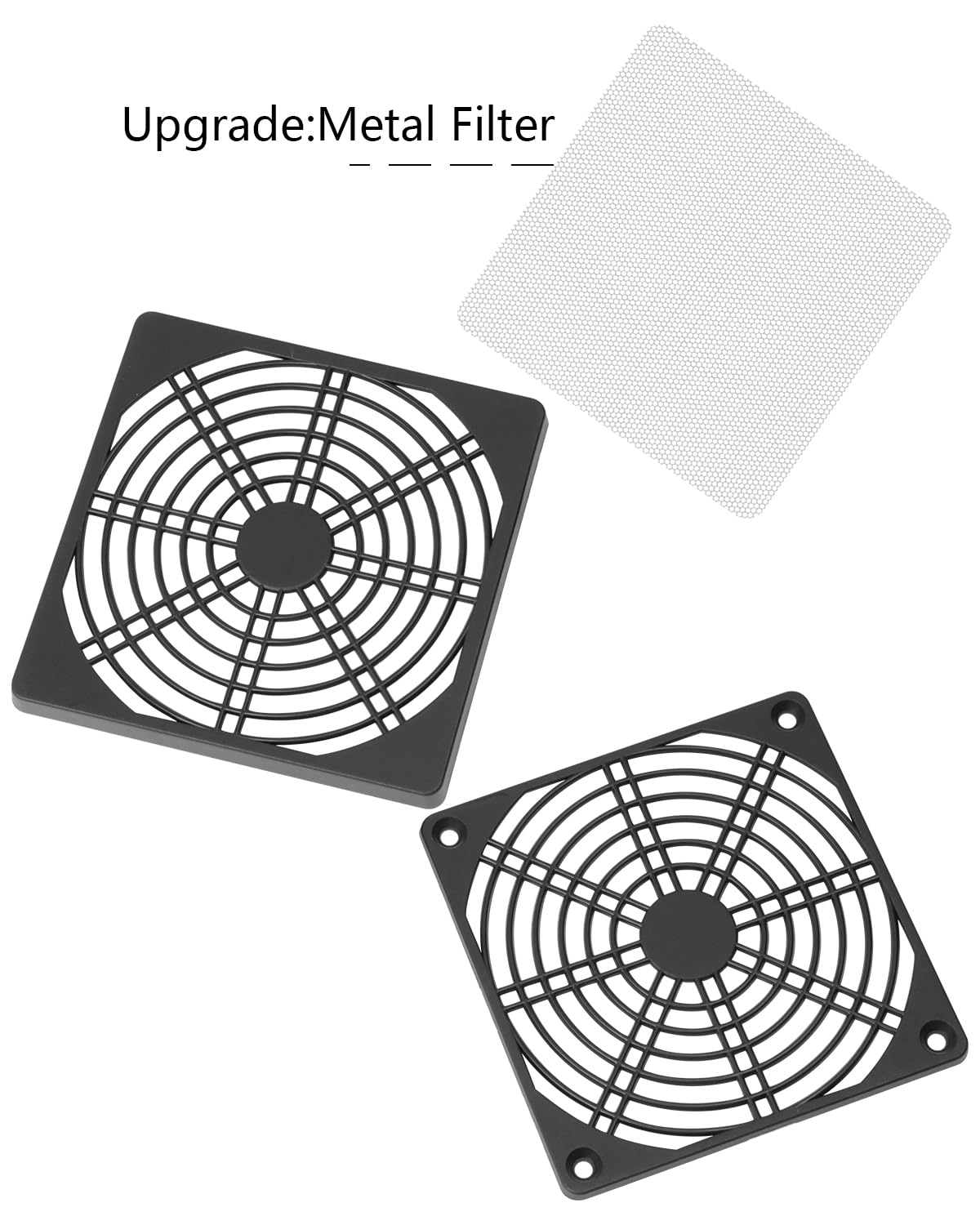 GELRHONR 120mm PC Telaio Ventola Filtro Polvere, 12x12cm Computer caso Ventola di Raffreddamento Filtro Polvere Maglia Rete Copertura Metallo Nero Computer Antipolvere con Viti-Nero