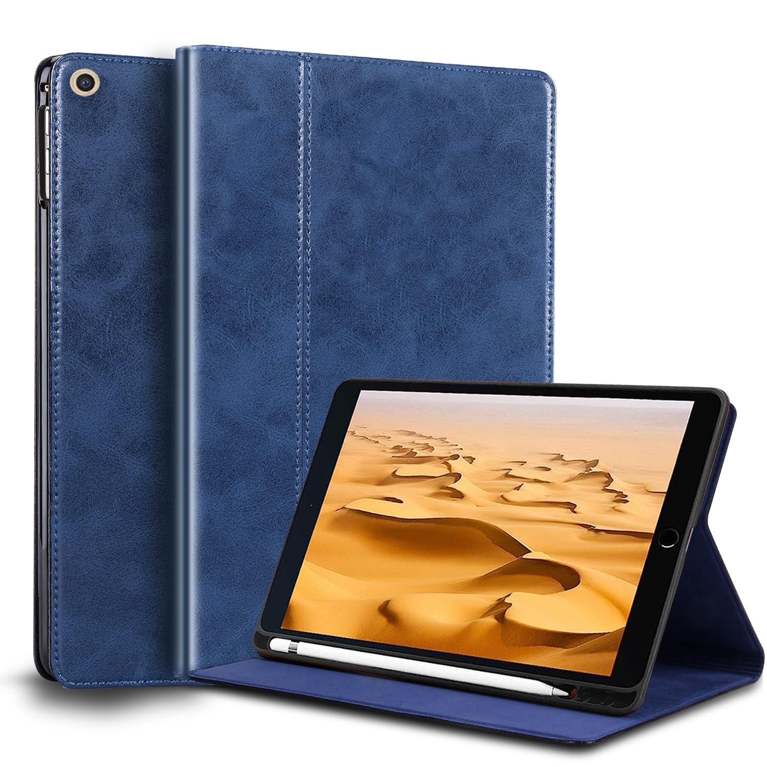 Gexmil Echtleder Hülle Für IPad Air 13 Zoll M3/M2 – Mit Verstellbarem Standfuß, Automatischem Sleep/Wake, Stoßfest