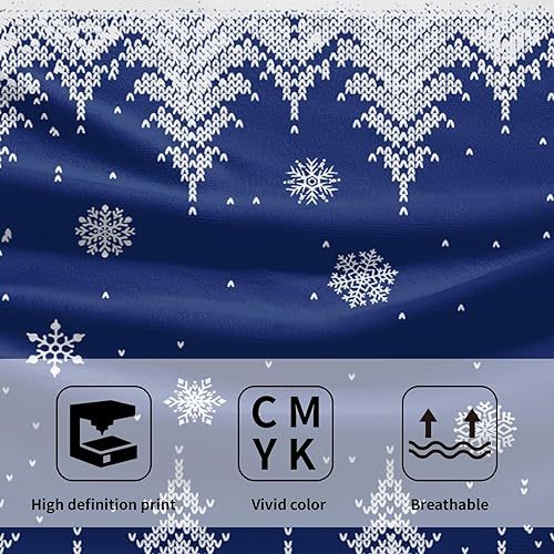 Miniatura 3 de Giwawa Toalla de mano con árbol de Navidad y ciervo, juego de 2 toallas de baño de alce de invierno, color rojo y azul, decoración de toalla de