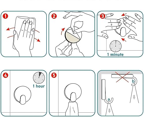 Miniatura 8 de KK5 Ganchos adhesivos de pared resistentes de 22 libras, ganchos adhesivos para colgar para cocina, sala de estar, dormitorio, dormitorio de