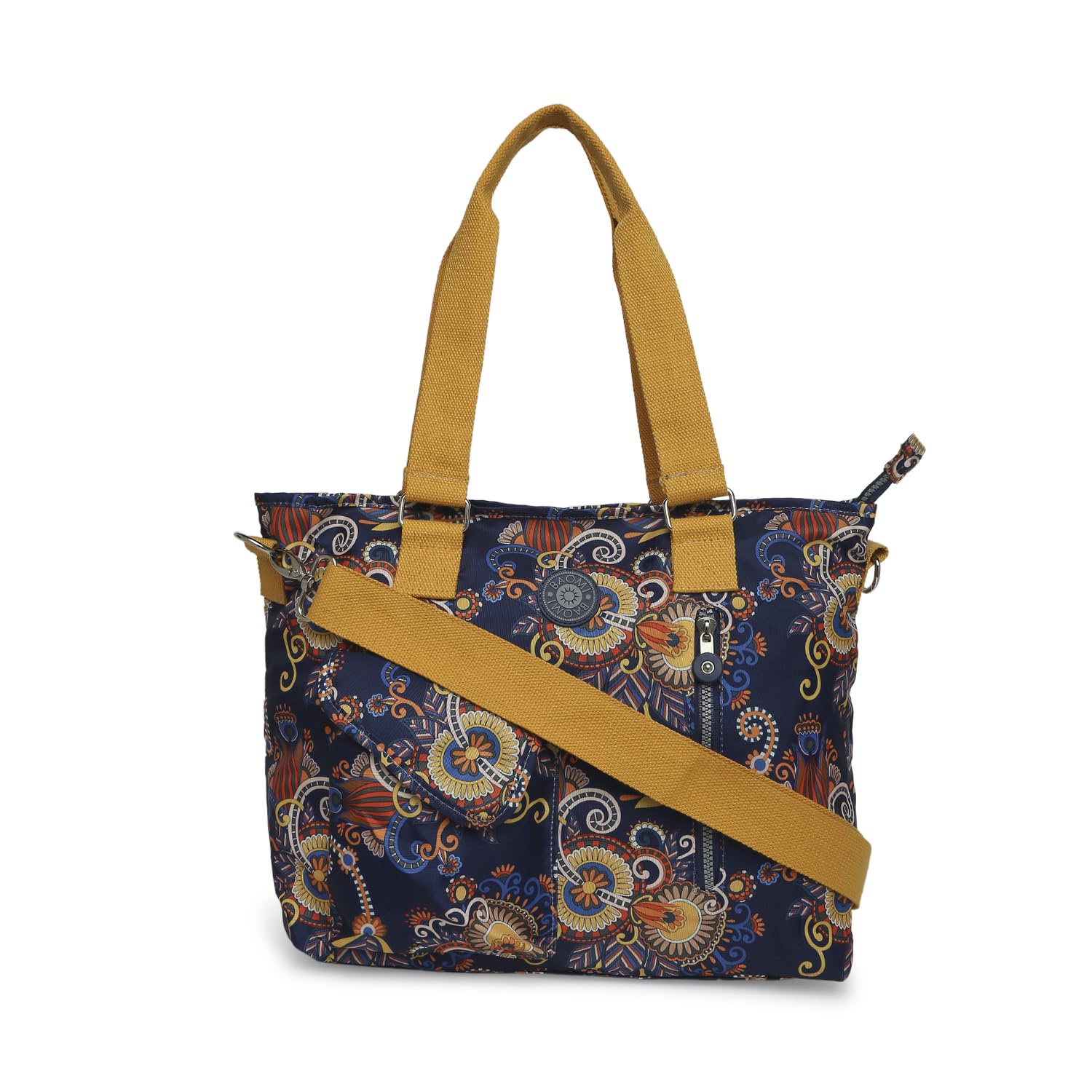 Crinkle Range Blue & Yellow Floral Soft One Size Shoulder Bag-image-12
