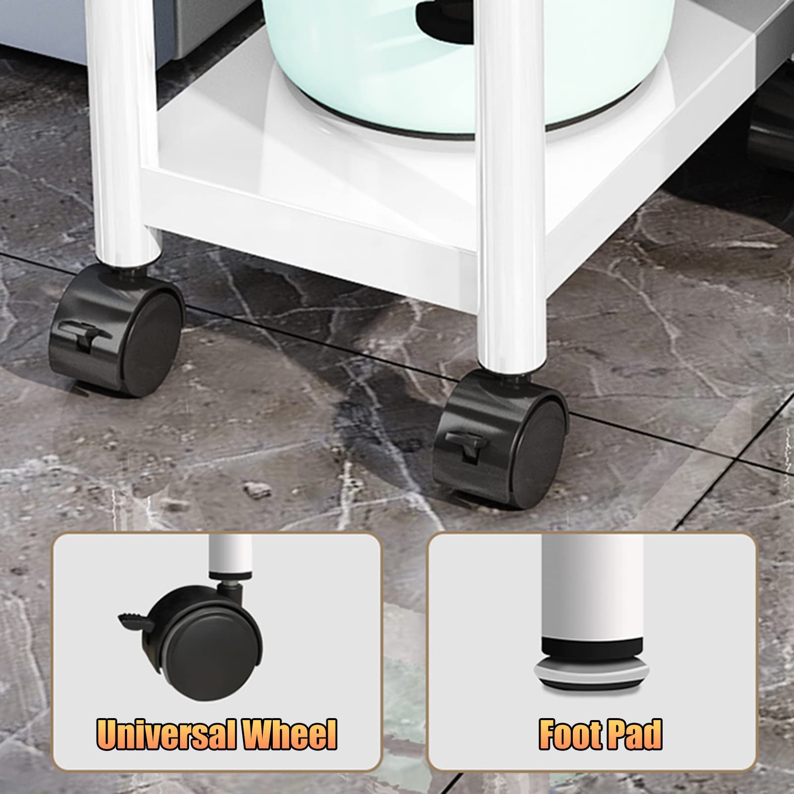 Scaffale da cucina largo 22 cm con ruote, carrello portaoggetti da bagno alto e sottile, scaffali in metallo per spazi stretti (Colore : Nero)