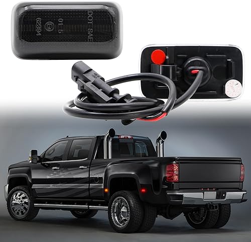 Miniatura 3 de AUYICH Luces LED de posición laterales compatibles con Silverado Sierra 2500HD 3500HD 2015-2023 de repuesto, luces indicadoras traseras rojas