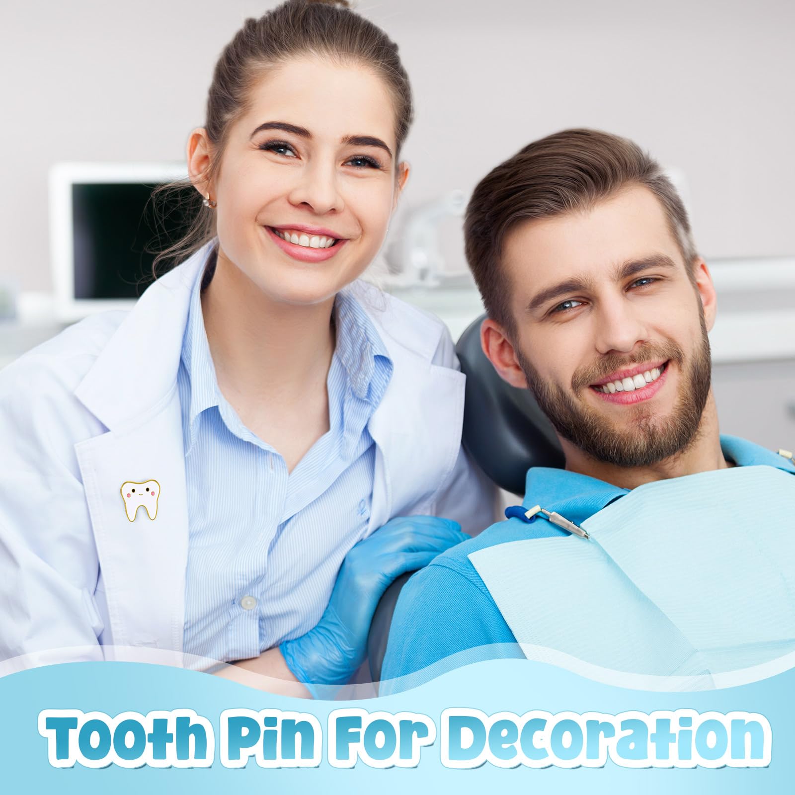 Landical 30 szt. uroczych przypinek do zębów emaliowane szpilki dentystyczne prezenty dentystyczne zabawna broszka z klapą zębów dla współpracowników, asystent dentystyczny lekarza pielęgniarki