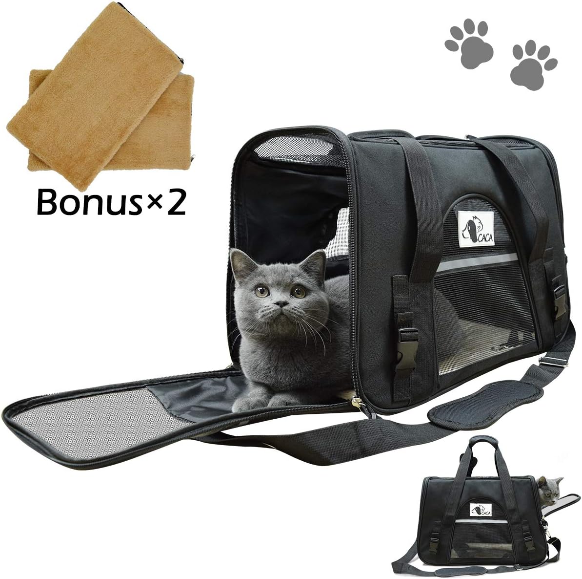 FRUITEAM Cat Carriers Pet Carrier Airline Approved, Small Dog Carrier Soft Sided, Collapsible Portable Travel Dog Carrier for Small and…