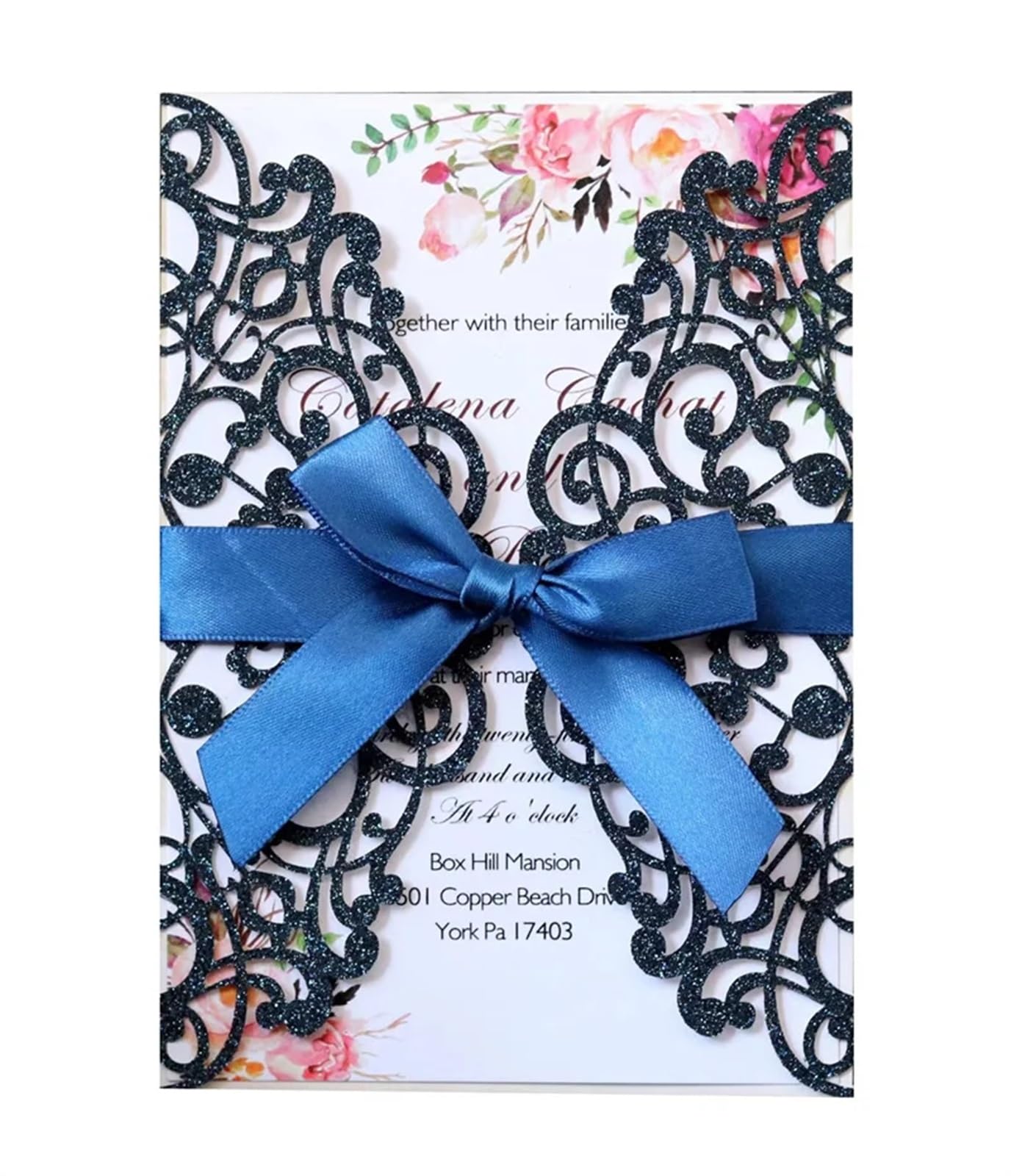 Hochzeitseinladungskarten 25/50/100 Stück Hochzeitseinladungskarten, Verlobung, Hochzeit, Party, Dekoration(Deep blue,50pcs)
