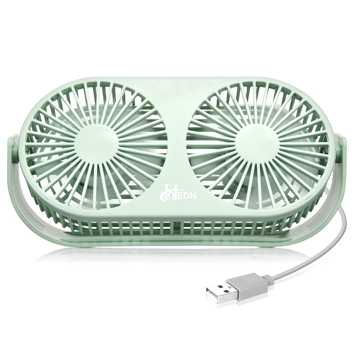 Hoteon USB Desk Fan, Portable Table Fan with 3 Speeds, 4.6in Desktop Double Fan with Dual Modes, Powered by USB for Home Office Outdoor Travel - Green (B07SXK7LNH) Amazon Price History, Amazon Price Tracker