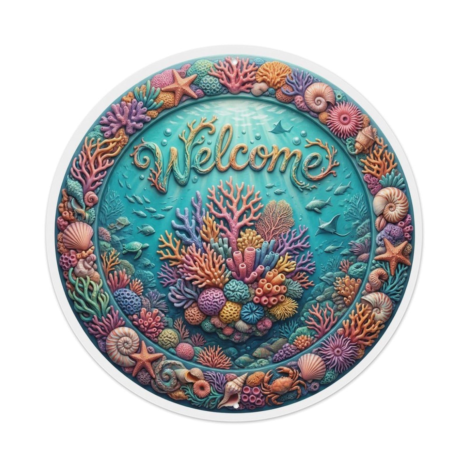 Tgrcjimh Style Metal Tin Sign Coral Garden Welcome Reef Paradise