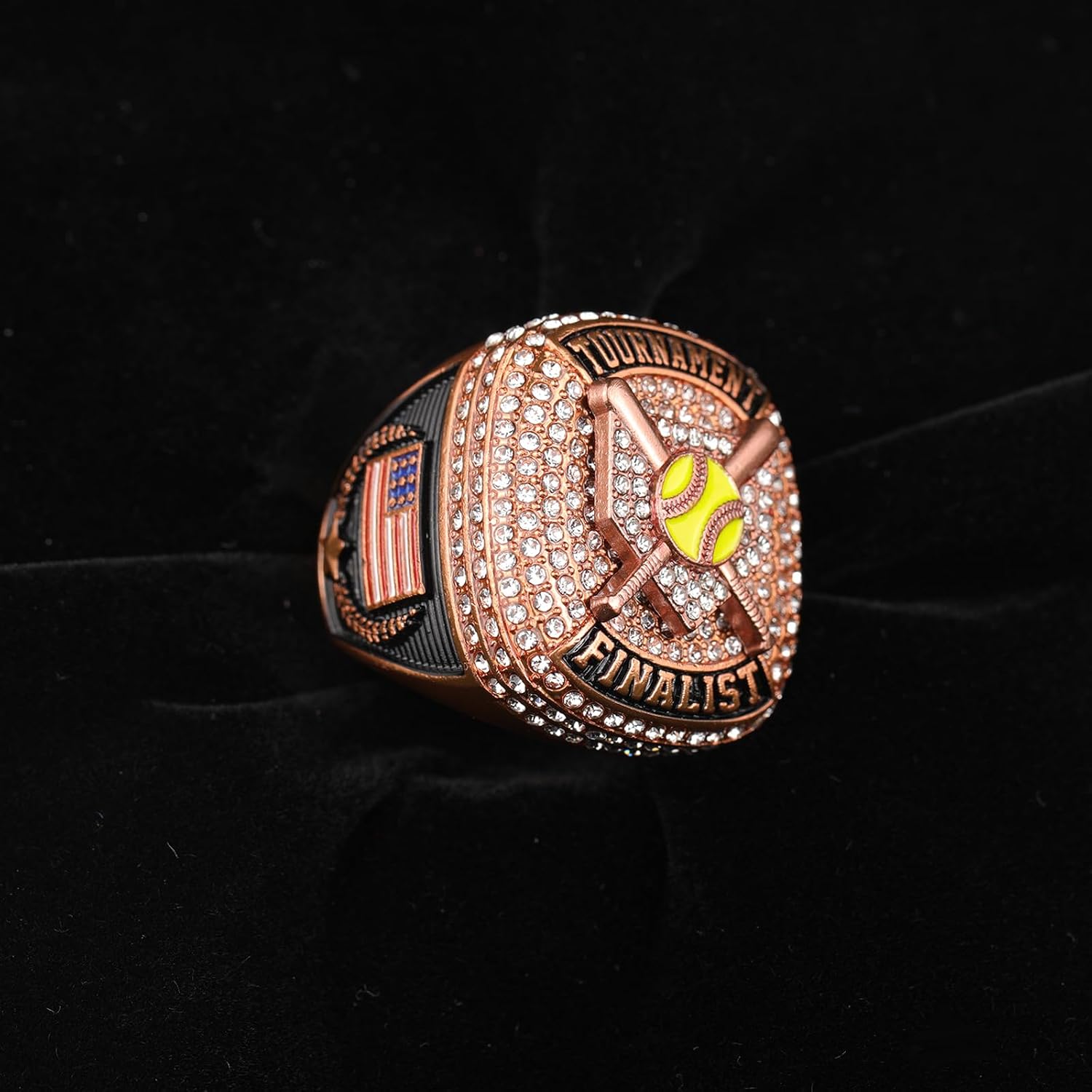12 pcs Pack Softball Homeplate Championship Trophy Ring Award for Tournament Teams and palyers Awards Size 9.5 Gold Silver and Bronze
