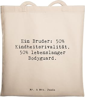 Mr. & Mrs. Panda Schultasche Spruch Bruder Bodyguard - Geschenk, Shopping Tasche, L…