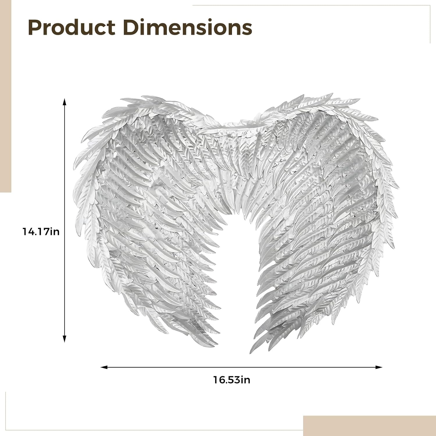 Angel Wings White, Feathered, Straps Costume, Lightweight Silver Foil Wings, Halloween Costumes, Cosplay Party Accessories