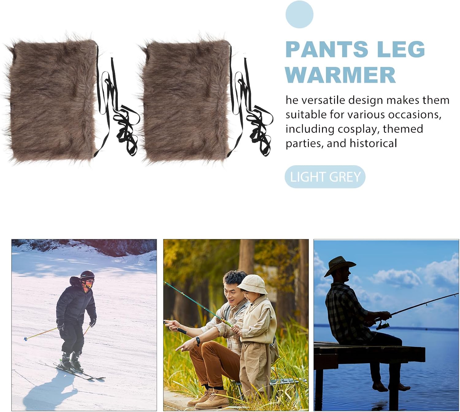 Didiseaon 1 Pair Medieval Leg Warmers: Cosplay Vintage Leg Warmers Wrap - Viking Fluffy Costume Accessories For Renaissance Cosplay Halloween Winter Events
