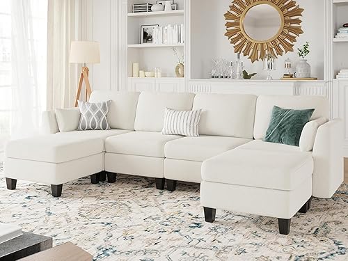 Miniatura 7 de Sofá modular seccional, sofá convertible en forma de U con espuma viscoelástica de alta densidad, moderno sofá modular en forma de U, sofá modular