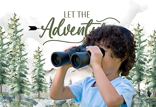 Miniatura 4 de Alltten Fondo de 10 x 8 pies para baby shower, montaña, desierto, aventura, bosque, animales, fotografía, fondo de fotografía Deja que la aventura