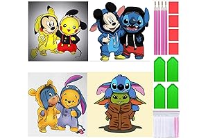 Liccyy 4 Pack 5D Diamond Art Painting Kits for Adults Teens Beginners