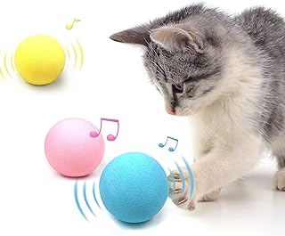 3PCS Cat Balls Toy Interactive Realistic Chirping Toy, Automatic Smart Cat Kicker Toy, 3 Lifelike Animal Sounds-Frog, Cricket, Bird, Refillable Catnip Cat Toys for Indoor Cats, Kitten, Kitty （3 Pack）