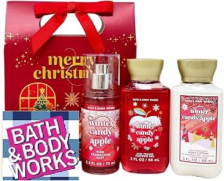 Bath & Body Works Winter Candy Apple Mini Gift Box Set - Fragrance Mist - Shower Gel - Body Lotion- Travel Size