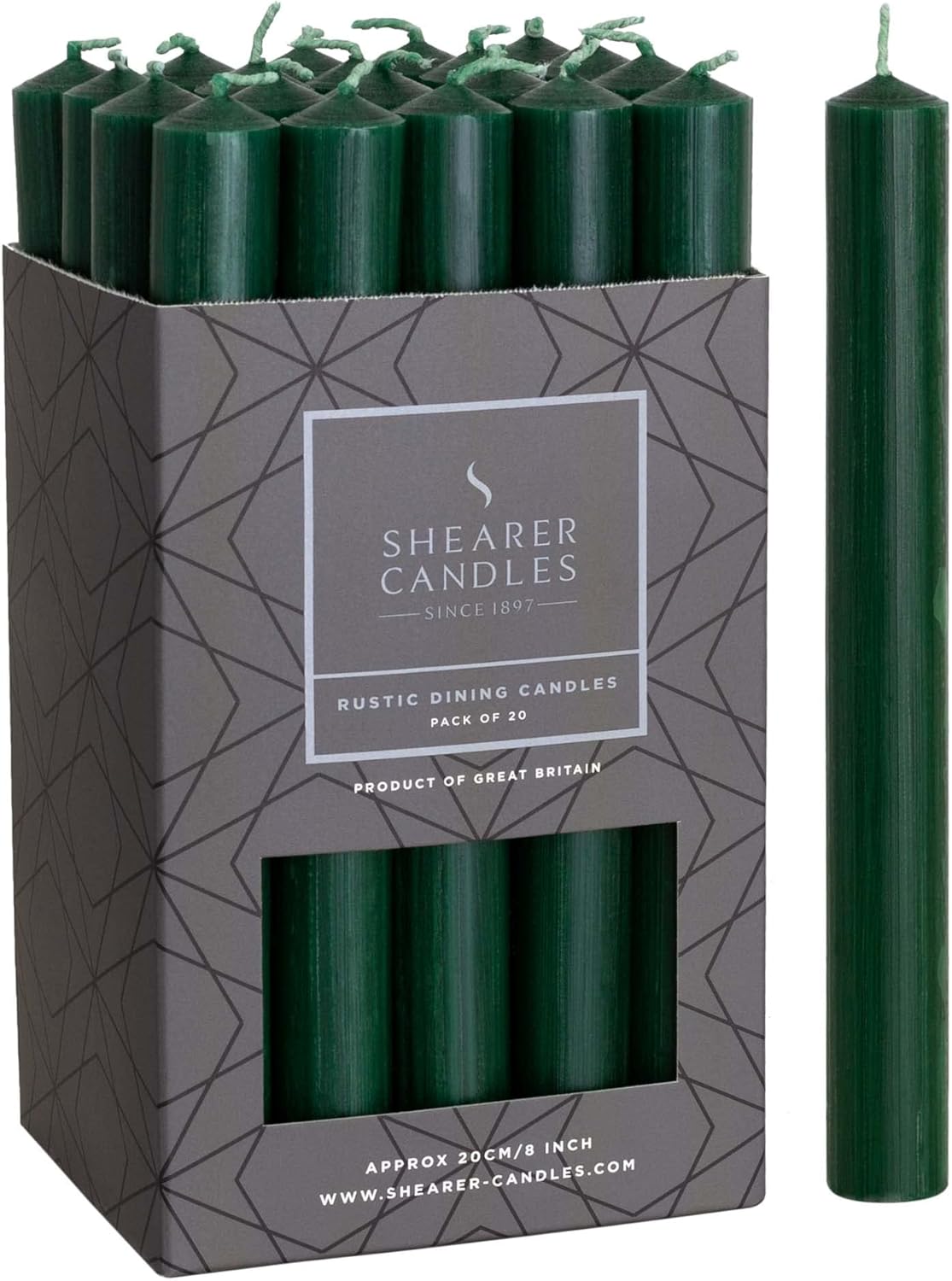 Shearer Candles Holly Green Dinner Candles 8 inch Unscented