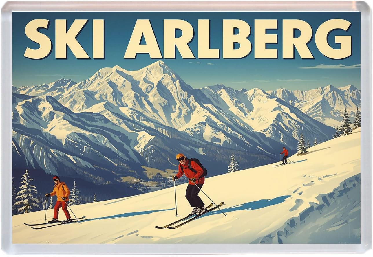 Ski Arlberg - Austria - Jumbo Artistic Fridge Magnet 96 x 67mm BBSFHM3125