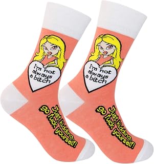 FUNATIC Funny and Crazy Socks with Sayings - Fun Gifts for Women Men Adult | One Size Fits Most, Premium Cotton Blend, Soft, Fun Gift for Women and Men, Funny Novelty Socks, Christmas Stocking Stuffer