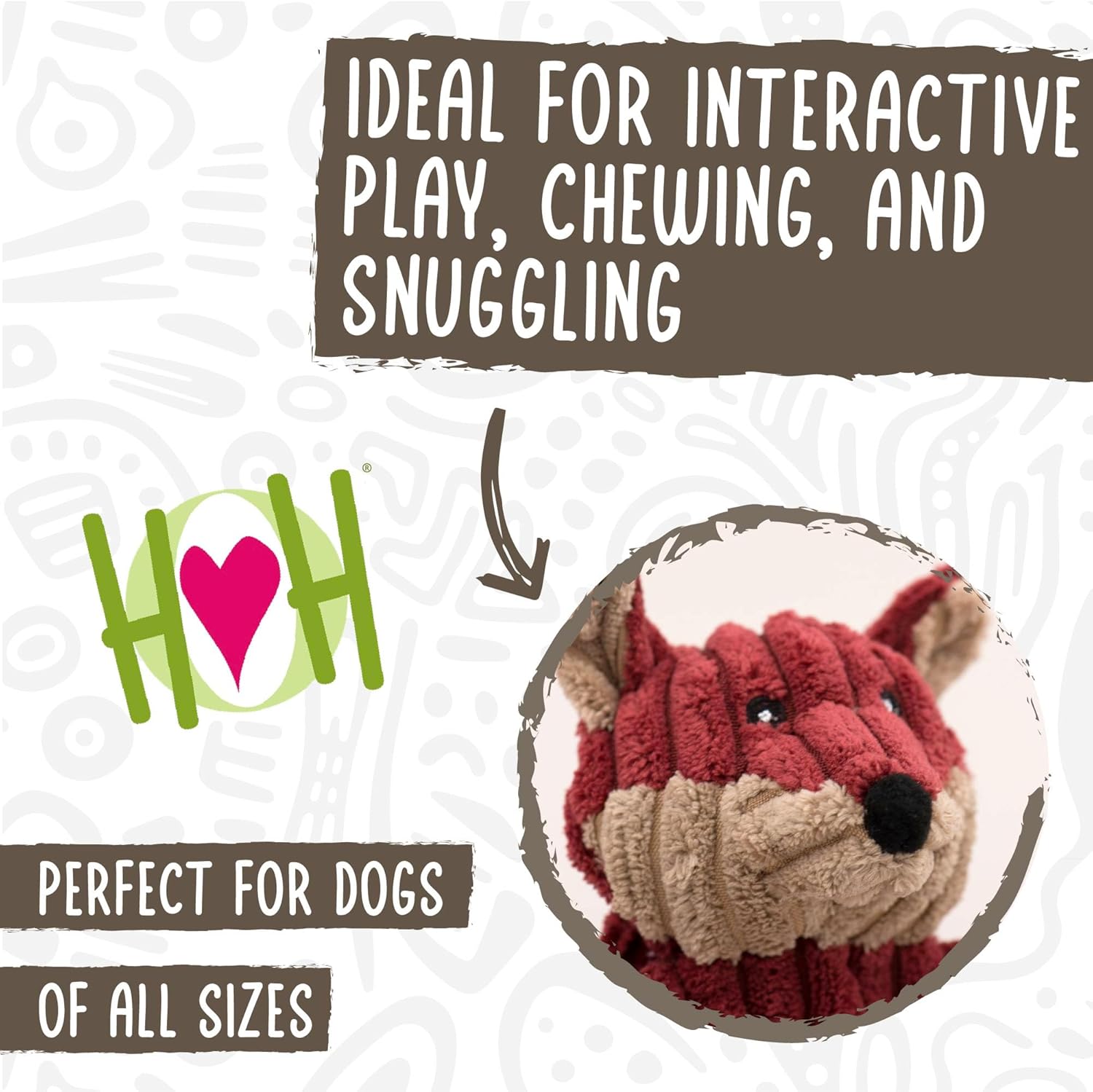 HuggleHounds Flatties - Dog Plush Toys to Keep Them Busy, Squeaky Crinkle Pet Toy for Small, Medium, & Large Dogs, Durable Stuffed Animal, Fox, Moose, & Raccoon - 3-Pack Woodland HuggleFlatties, Small