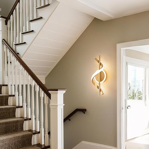Miniatura 7 de Apliques LED de pared para interiores, luces LED de montaje en pared de 12 W, lámpara de pared moderna en espiral, lámpara de pared de 3000 K para