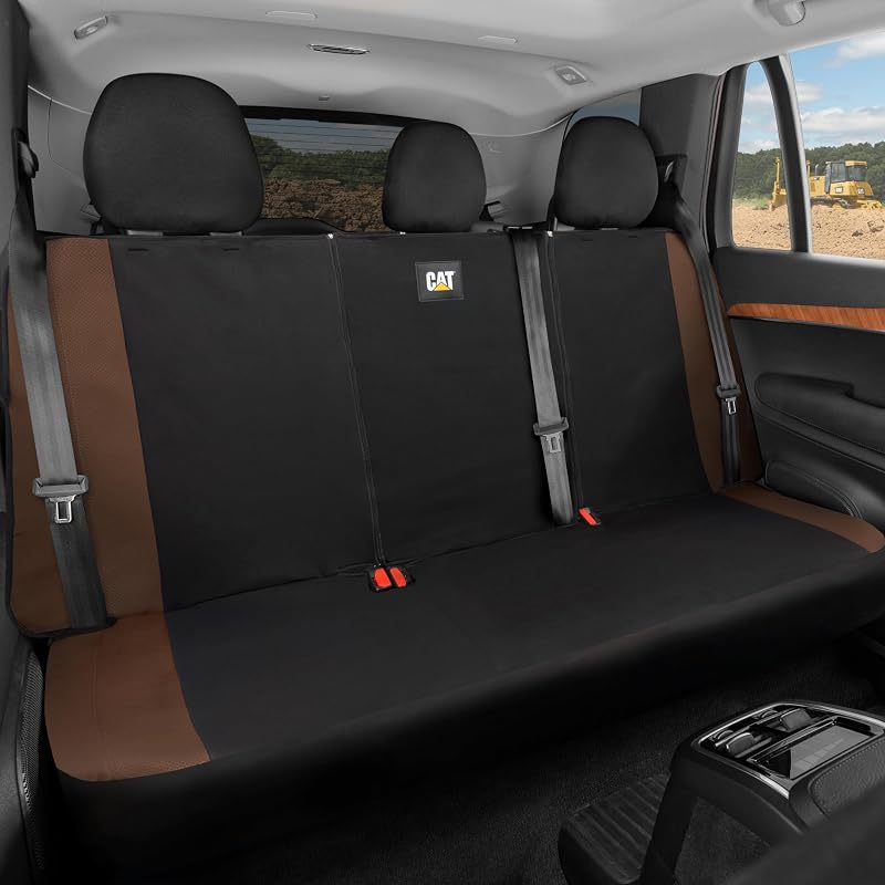 Capa para Banco Traseiro CAT FlexFit Marrom para Carros, SUVs e Picapes Médias, Banco Bipartido 60/40, 139,7 x 63,5 cm