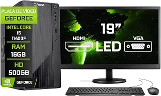 Computador Completo Blue PC Intel Core i5 11400F (11ª Geração) 16GB DDR4 Geforce Nvidia 1GB HD 500GB Monitor 19" LED