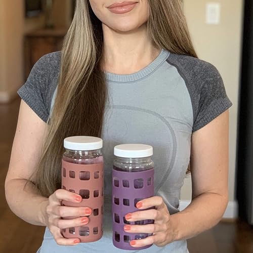 Miniatura 5 de Fundas de vidrio de silicona para botellas de agua, paquete de 6 soportes protectores de 16 a 18 onzas de capacidad, protección antideslizante para