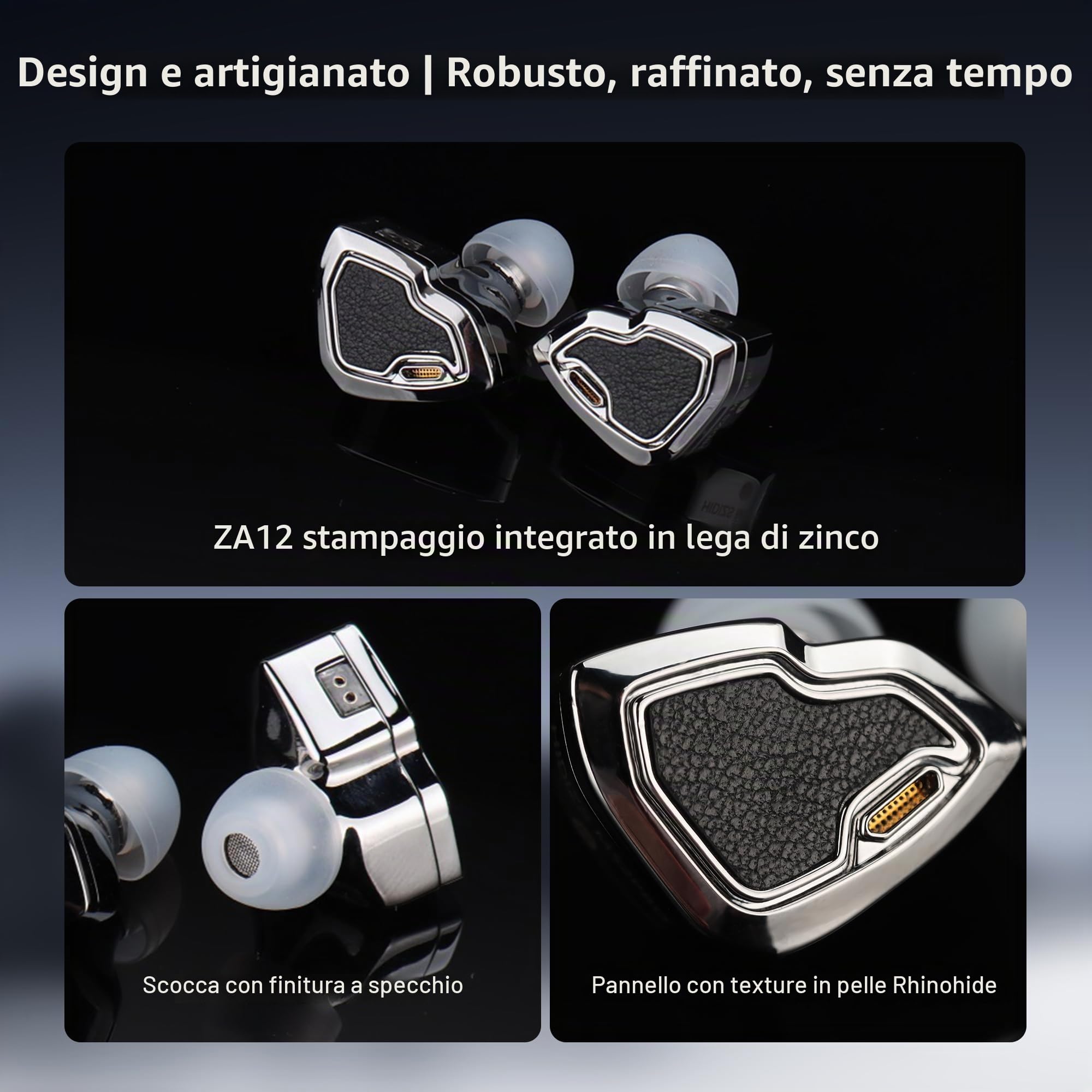 Hidizs MS2 PRO - Auricolari Iem cablati, driver doppi magnetici da 10,2 mm, monitor in-ear Hybird 1DD+1BA, stampaggio integrato in lega di zinco, filtri pneumatici per musicisti audiofili, cavo OFC