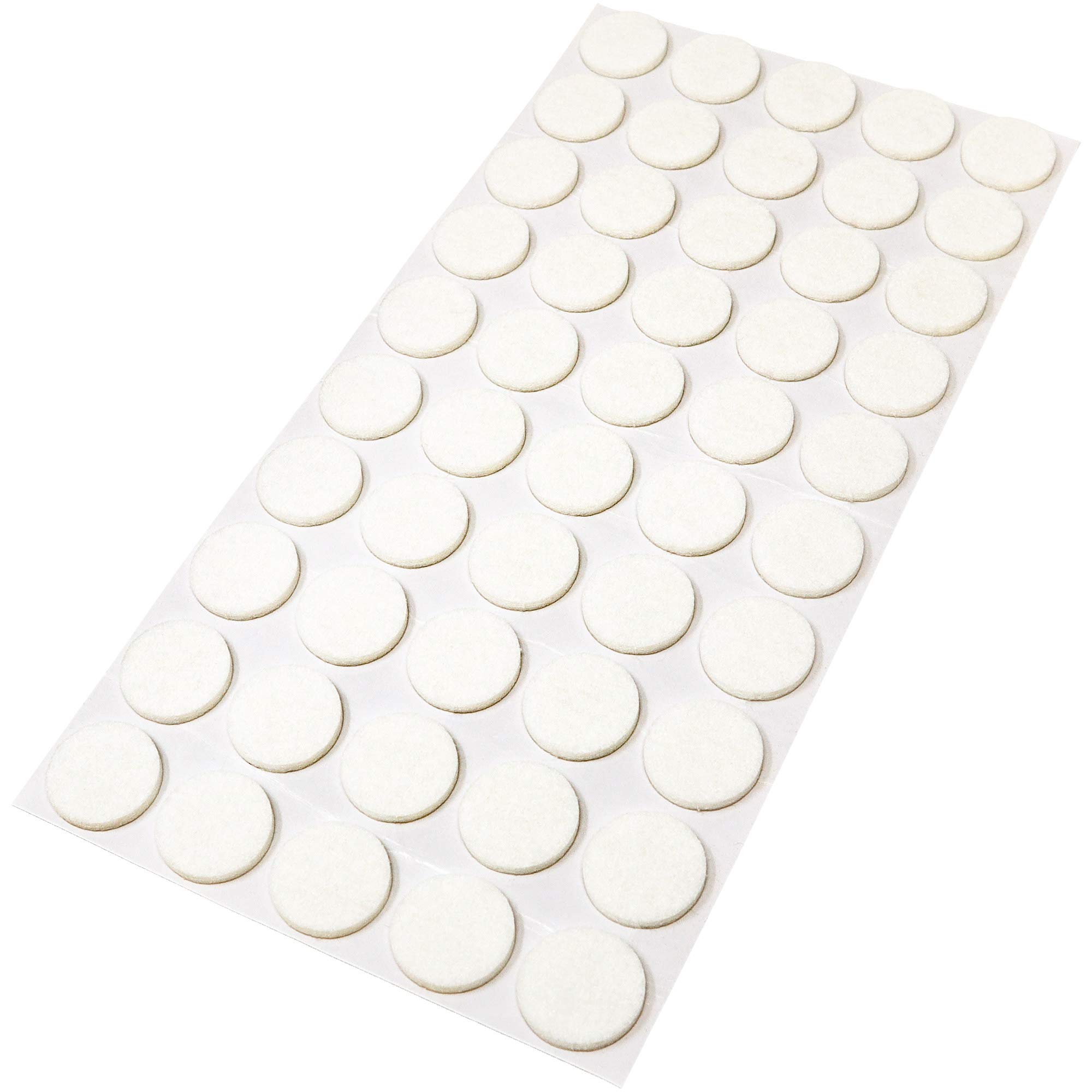 Adsamm White Adsamm® / 50 X Self-Adhesive Felt Pads/White/Ø 0.87'' (Ø 22 Mm) / Round / 0.138'' / 3.5 Mm Thick Stick-On Furniture Felt Glides/Furniture & Chair Glides