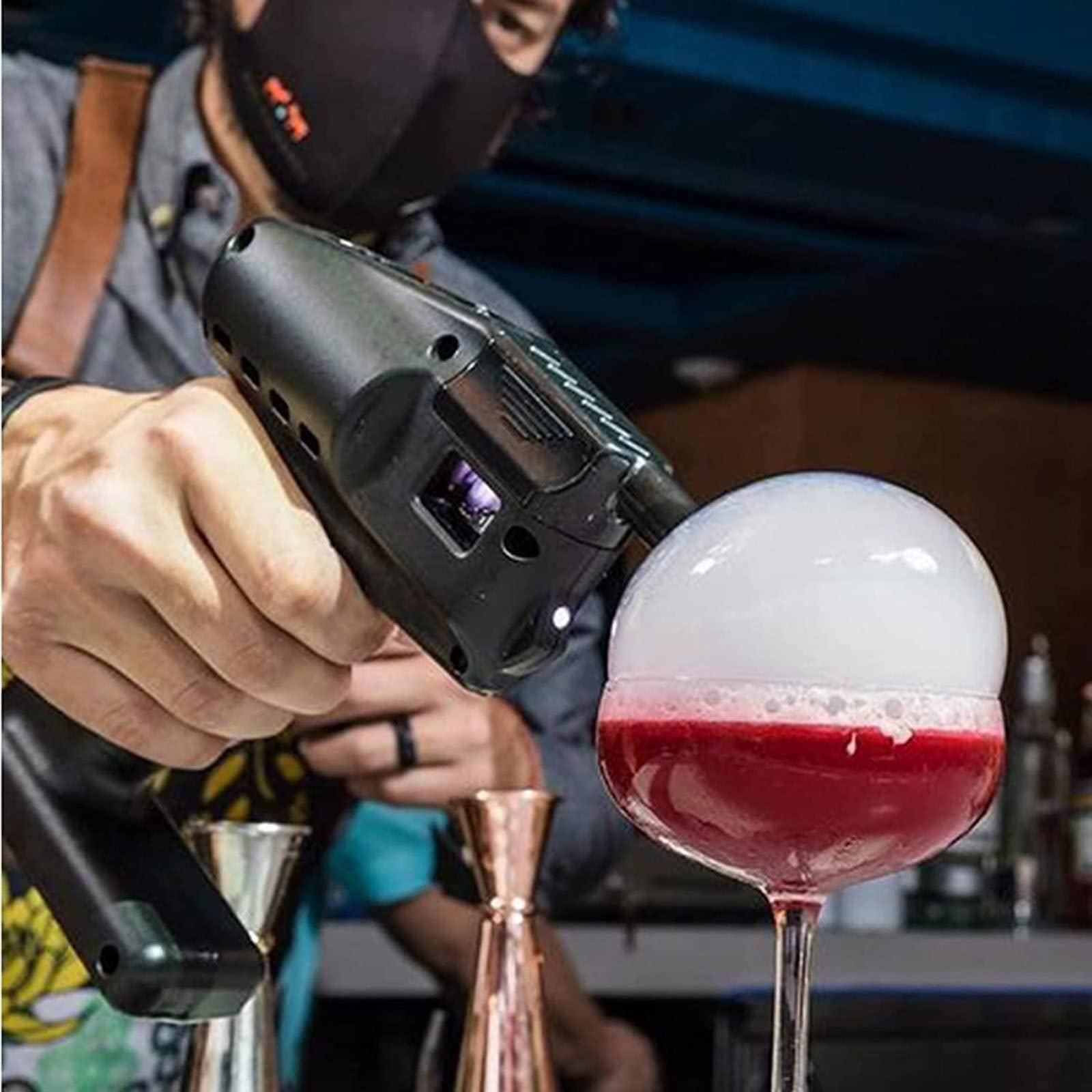 Koktajlowy Pistolet do Palenia Ręczne Urządzenie Pistolet do Zaparzania Dymu Przenośny Palacz do Żywności, do Serów, Mięsa, Grilla, Ryb, Steków, Konstrukcja Ładowania USB