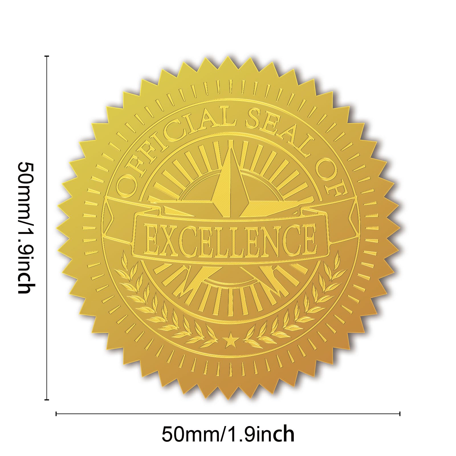Autocollants En Relief Sceaux Notariés - 100 Pièces, 4,5x4,5 Cm, Or Ou Argent, Pour Certificats, Invitations Mariage, Cartes De Vœux