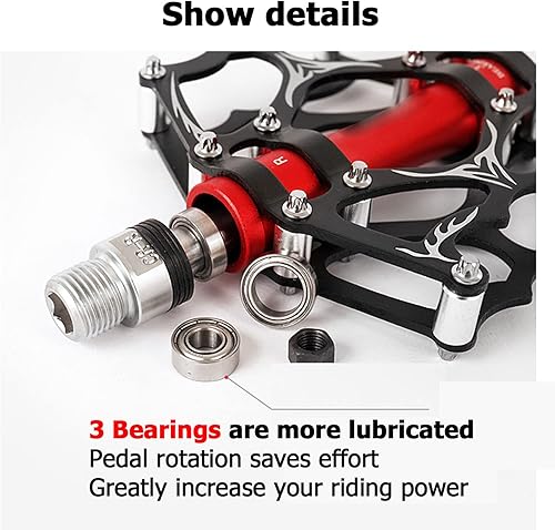 Miniatura 3 de SHOUCAN Pedales de bicicleta 916 para MTB, pedal plano de bicicleta de carretera de montaña, pedal de plataforma de aleación de aluminio ligero