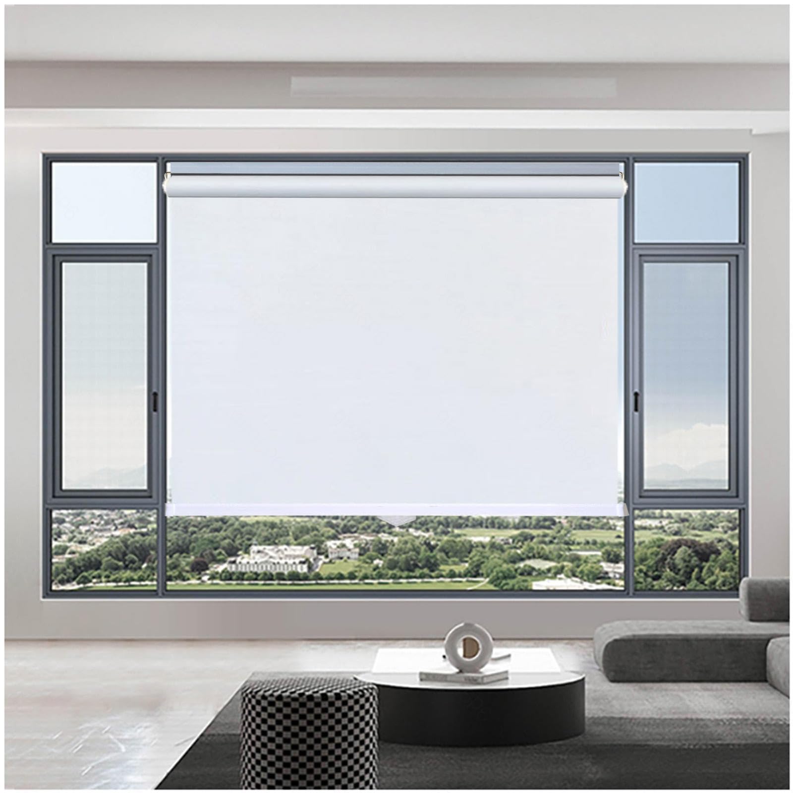99% Blackout Roller Shades, Sunshade Roller Blinds No Drilling, Window Roller Shades, Sunscreen Privacy Blinds, Blackout Curtains 32–150cm Width,white-105x200cm/41 * 79in