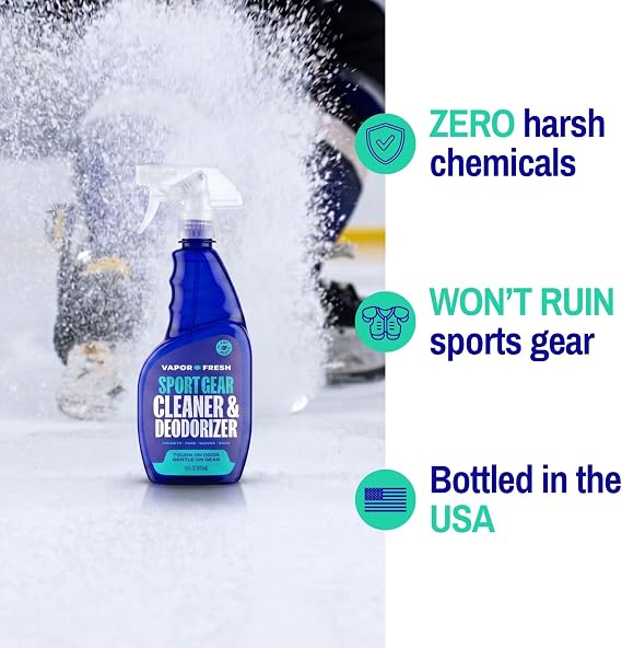 Vapor Fresh Sports Gear Cleaner and Deodorizer Spray, 16oz (1 Pack)