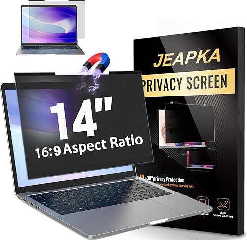 Miniatura 7 de Paquete de 2 pantallas magnéticas de privacidad para computadora de 24 pulgadas, protector de privacidad extraíble para colgar para monitor sin