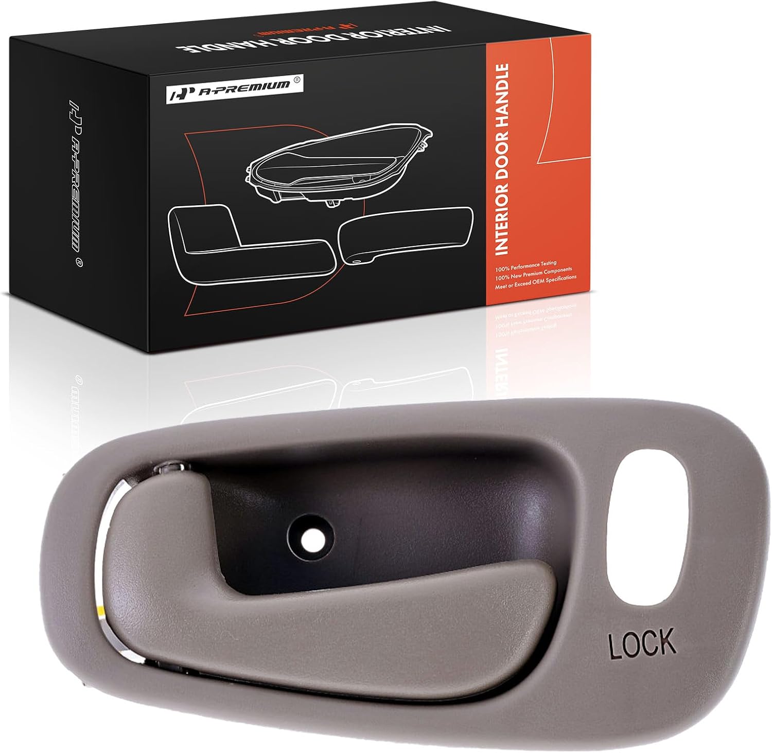 A-Premium Front Left Driver Side Interior Door Handle Compatible with Toyota Corolla & Chevrolet Prizm, 1998 1999 2000 2001 2002, Beige, with Power Door Locks, Replace# 69206-02060-E0, 6920602060E0