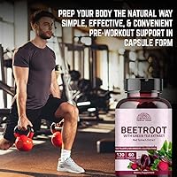 Vista 8 de Cápsulas de remolacha en polvo (120 cápsulas) -1000 mg Fabricado con té verde orgánico y extracto de espinaca roja Cápsulas de polvo