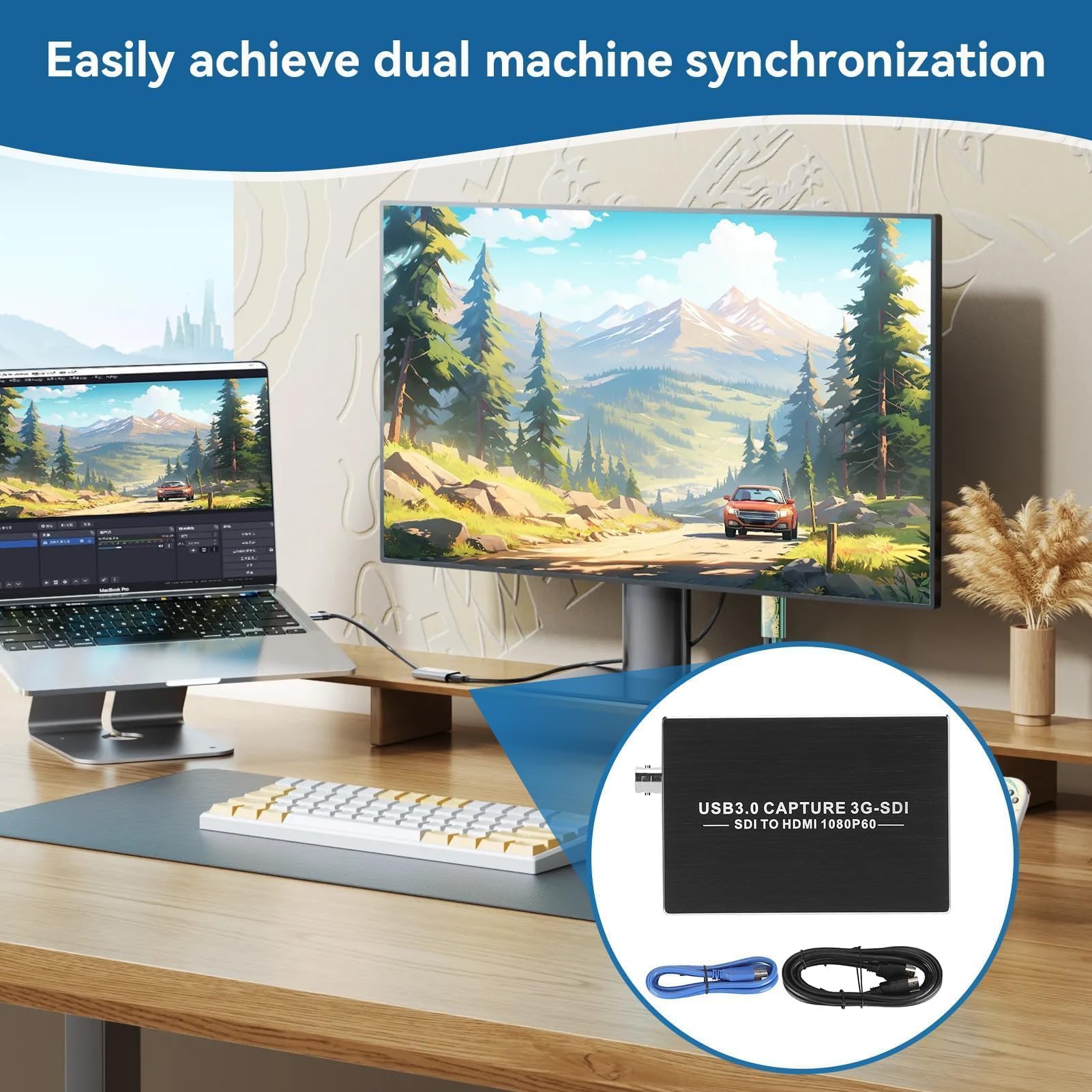 3G-SDI zu USB 3.0 Videoaufnahmekarte, HDMI SDI Aufnahmekarte SDI Aufnahmekarte Videoaufnahmegerät 1080p USB-Videoaufnahmekarte SDI HDMI Video Audio Aufnahme