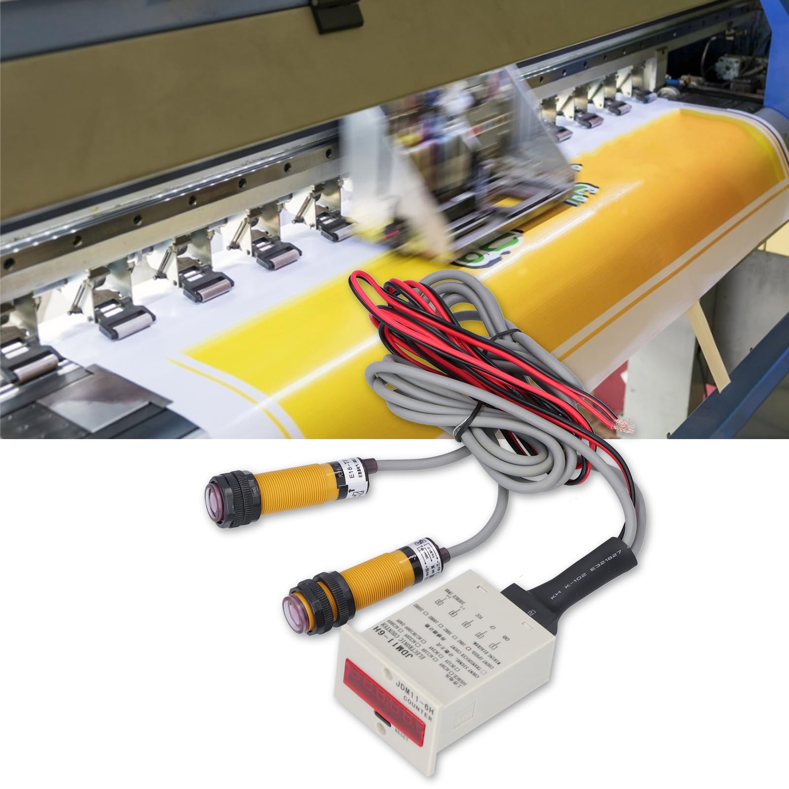 Contador Electrónico LED, Panel de Contador de Pantalla Digital Inductivo JDM11 6H, Herramienta de Conteo de Instalación con Tres Métodos de Conteo (DC12-24V)