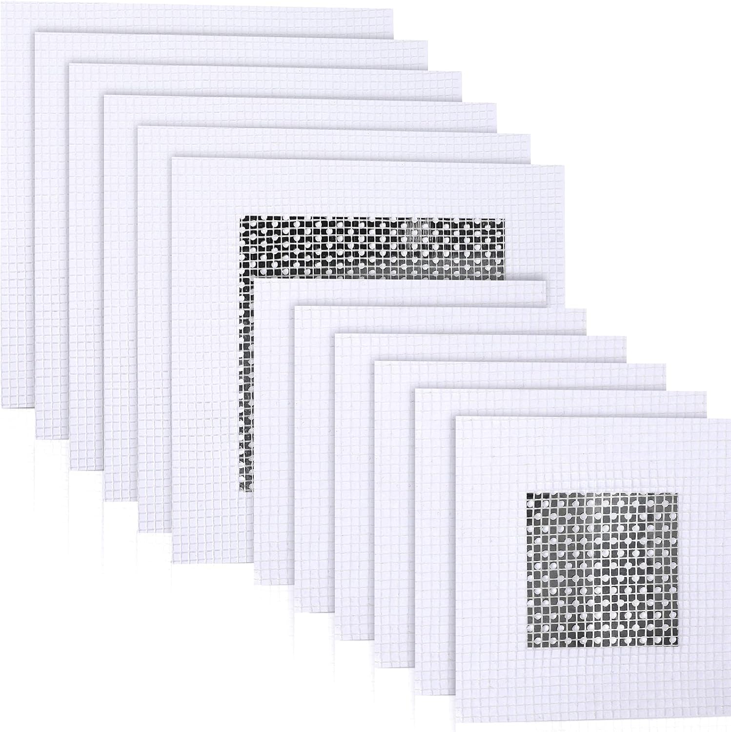 12 Pieces Aluminum Wall Repair Patch 2/4/6/8 Inch Self-Adhesive Mesh Wall Repair Patch Drywall Repair Tools Screen Patch for Drywall Ceiling Plaster (2 inch, 4 inch) - - 